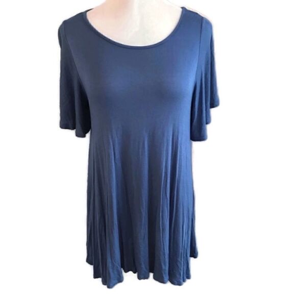 NWOT Caralase Butterfly Sleeve Dress In Blue Sz L - Picture 1 of 6
